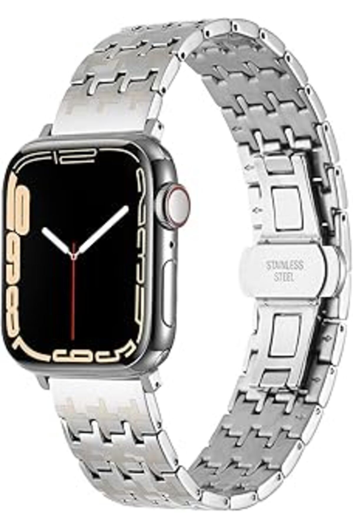 Apple Ile Uyumlu Watch 42mm Krd-86 Metal Kordon Gümüş