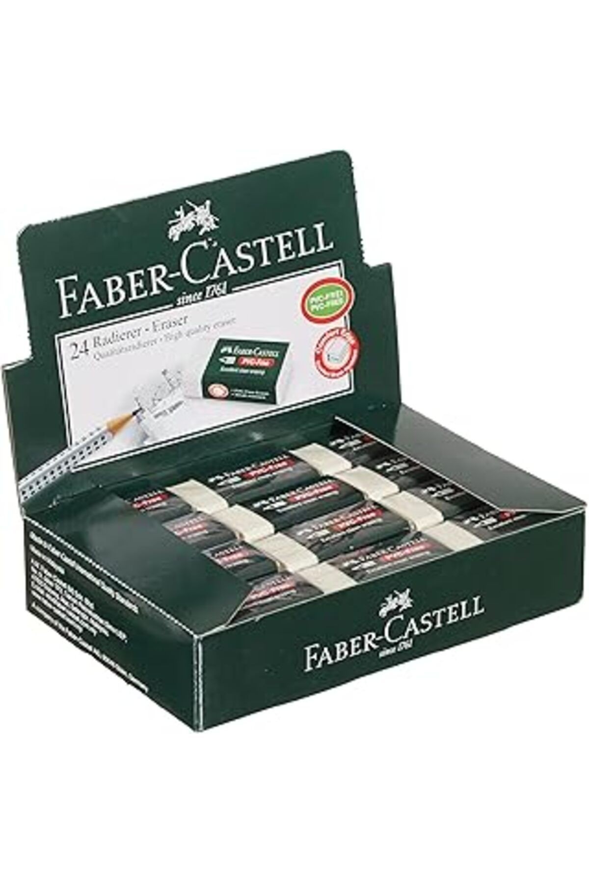 Faber-Castell 7085 Beyaz Orta Boy Silgi, 24'Lü