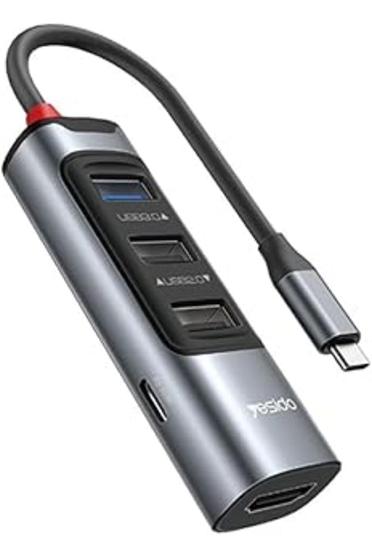 Yesido 5ın1 3 Adet Usb 3.0/1 Adet 100w Type-c Ve 1 Adet 4k 30hz Hdmi Çıkışlı Hub Dönüştürücü