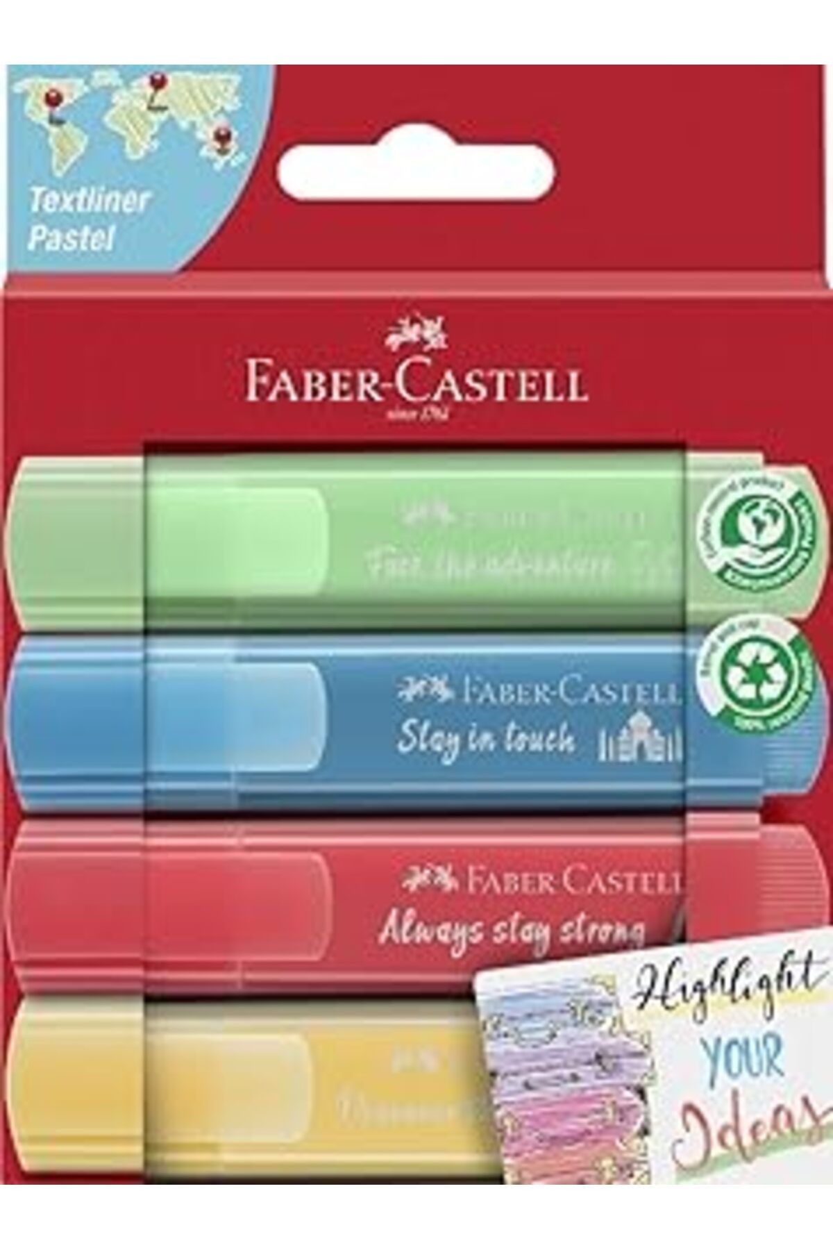 Faber-Castell Fosforlu Kalem 46 Pastel Renkler, 4X Kart 2021