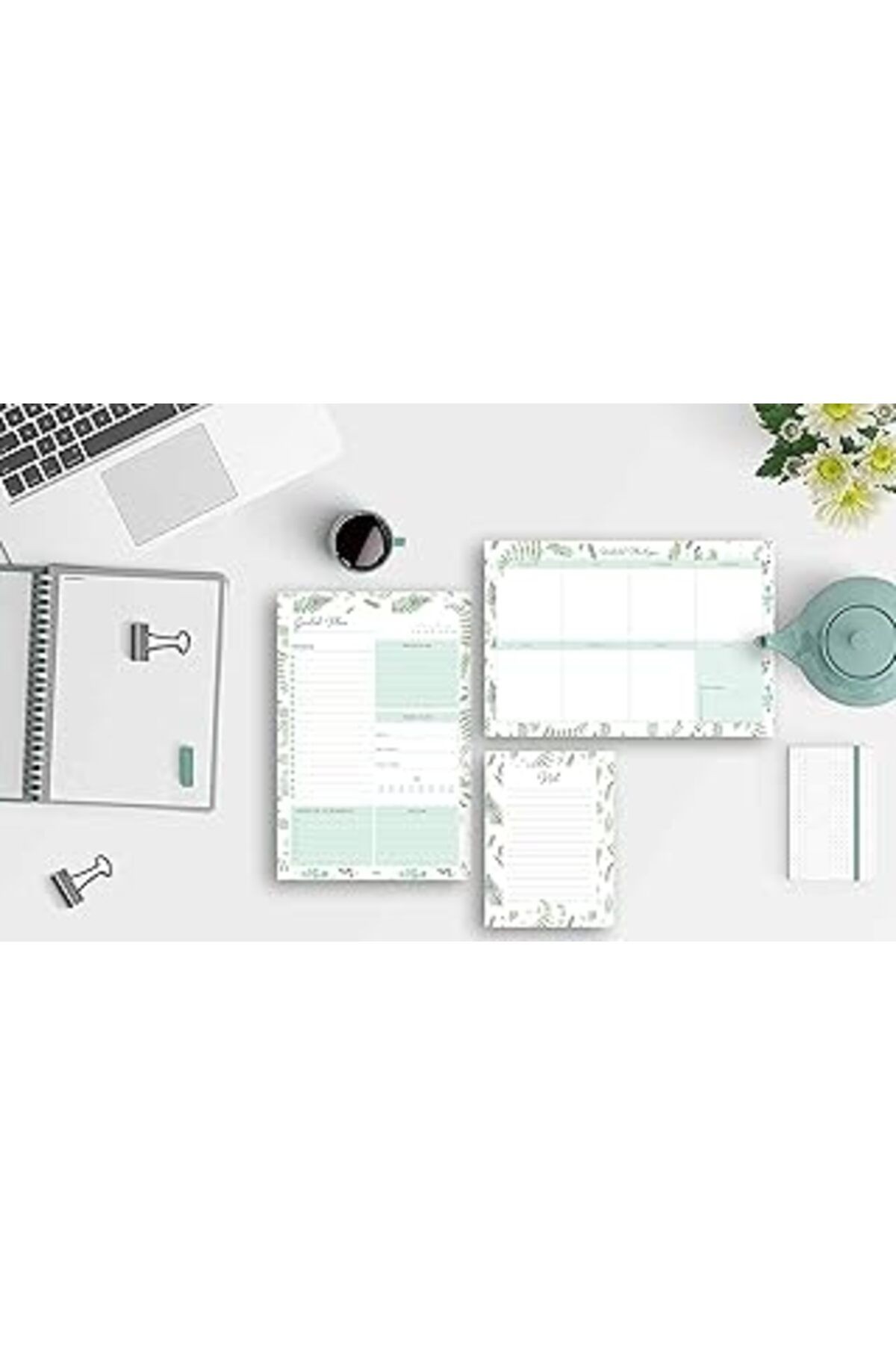 Fark Tanıtım 3'Lü Yaprak Desenli Masaüstü Planlayıcı Set