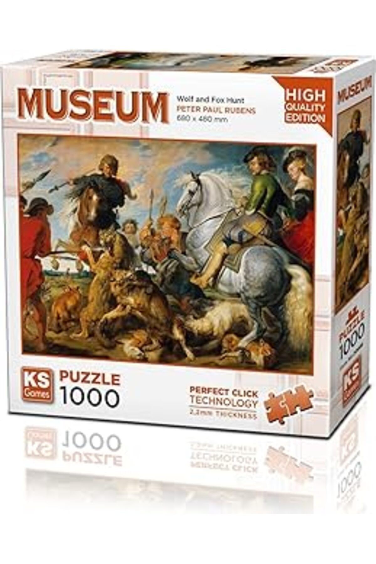 20666 Wolf And Fox Hunt 1000 Parça Puzzle -Ks Puzzle