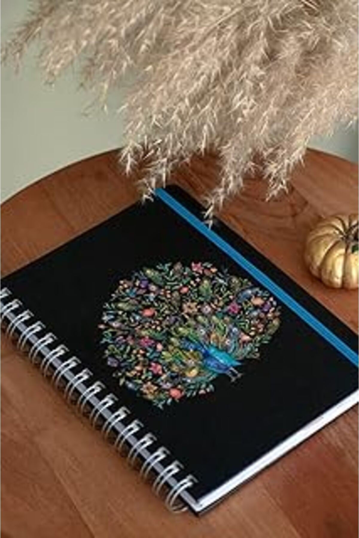A5 Tavus Kuşu Süresiz Akademik Planlayıcı İngilizce Ajanda Sticker Hediyeli + Lastikli