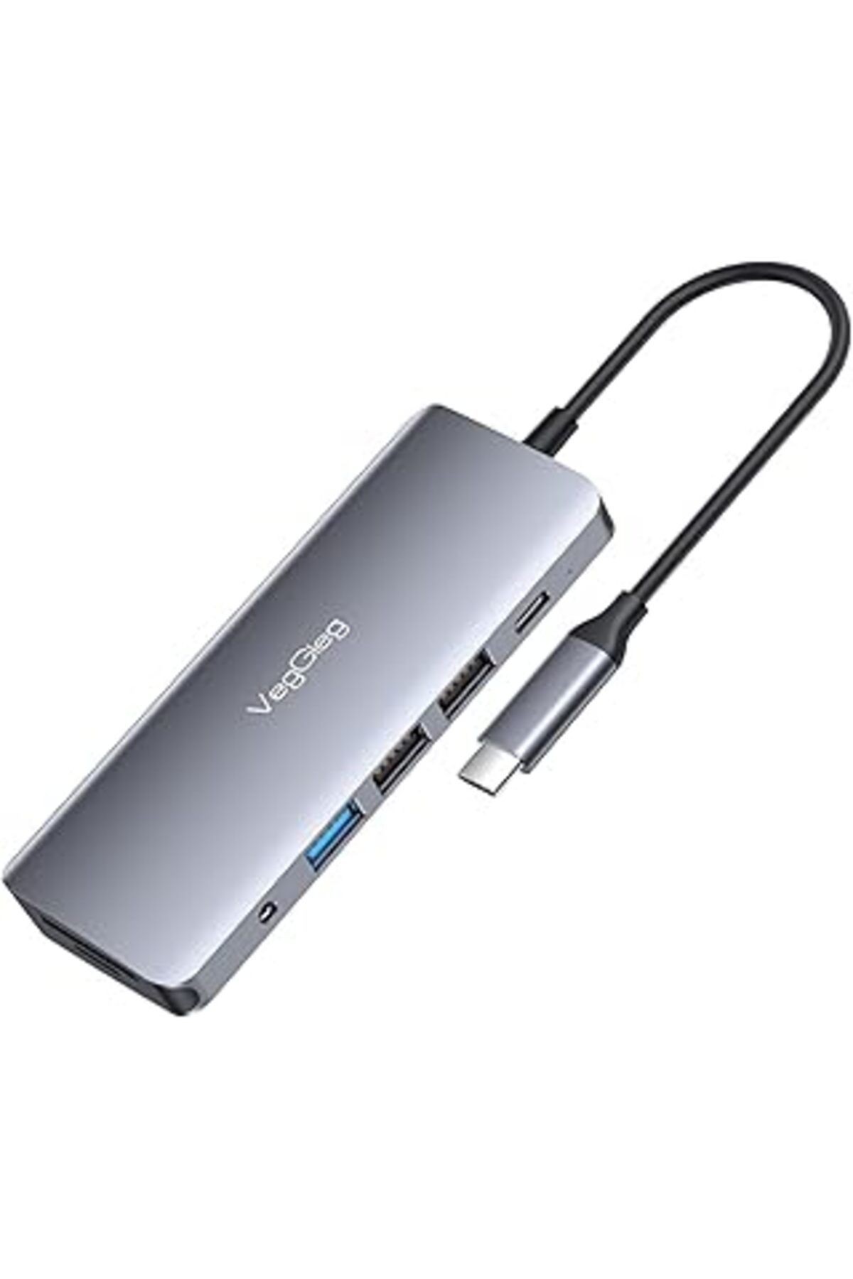 Veggieg Type-c To Hdmi Vga Ethernet Aux 1*usb 3.0 2*usb Pd100w Tf Sd Kart Okuyucu Çoklayıcı Dönüştü