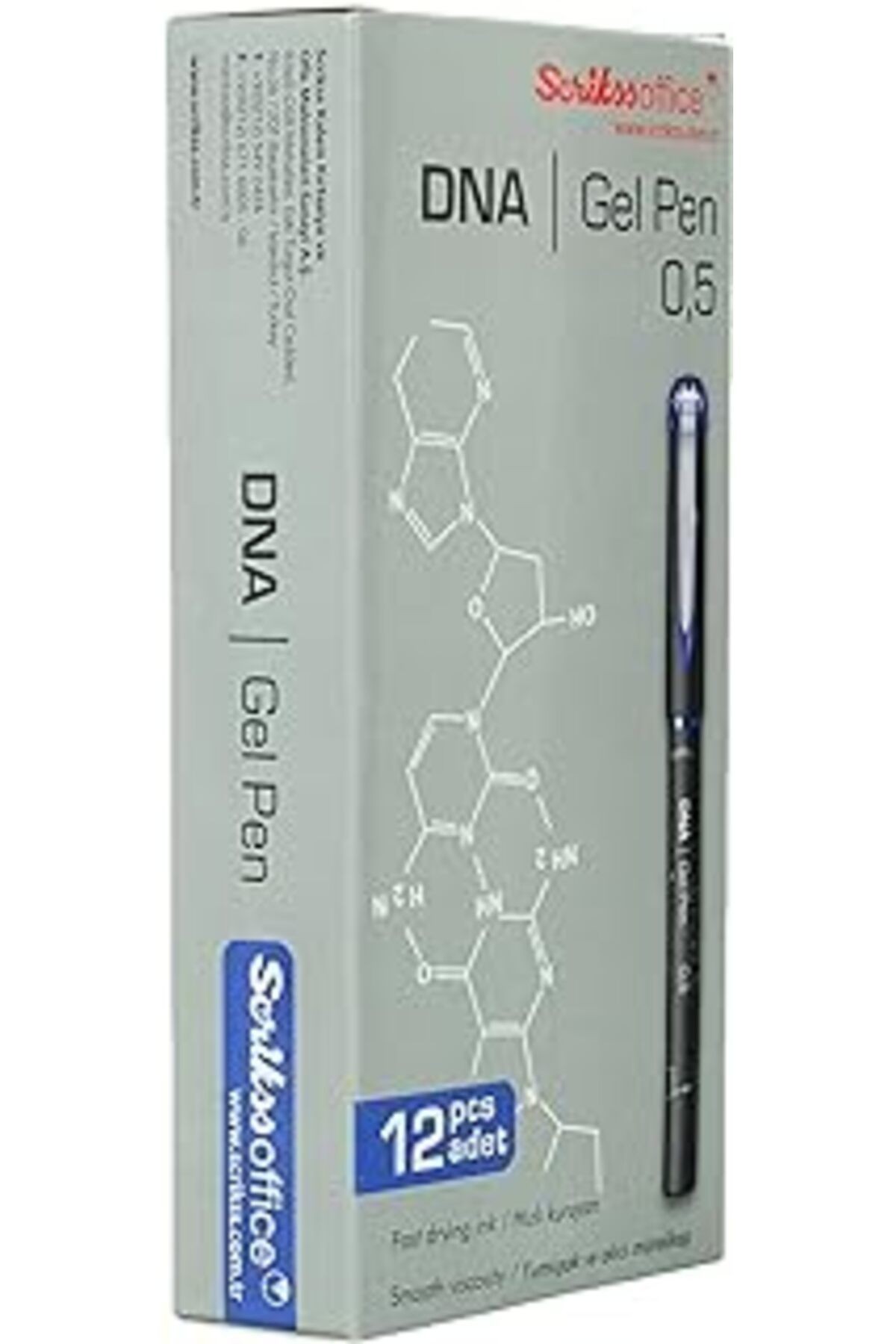 Scrikss Office Dna Jel Tükenmez Kalem 12'li Ambalaj Mavi 0.5 Mm
