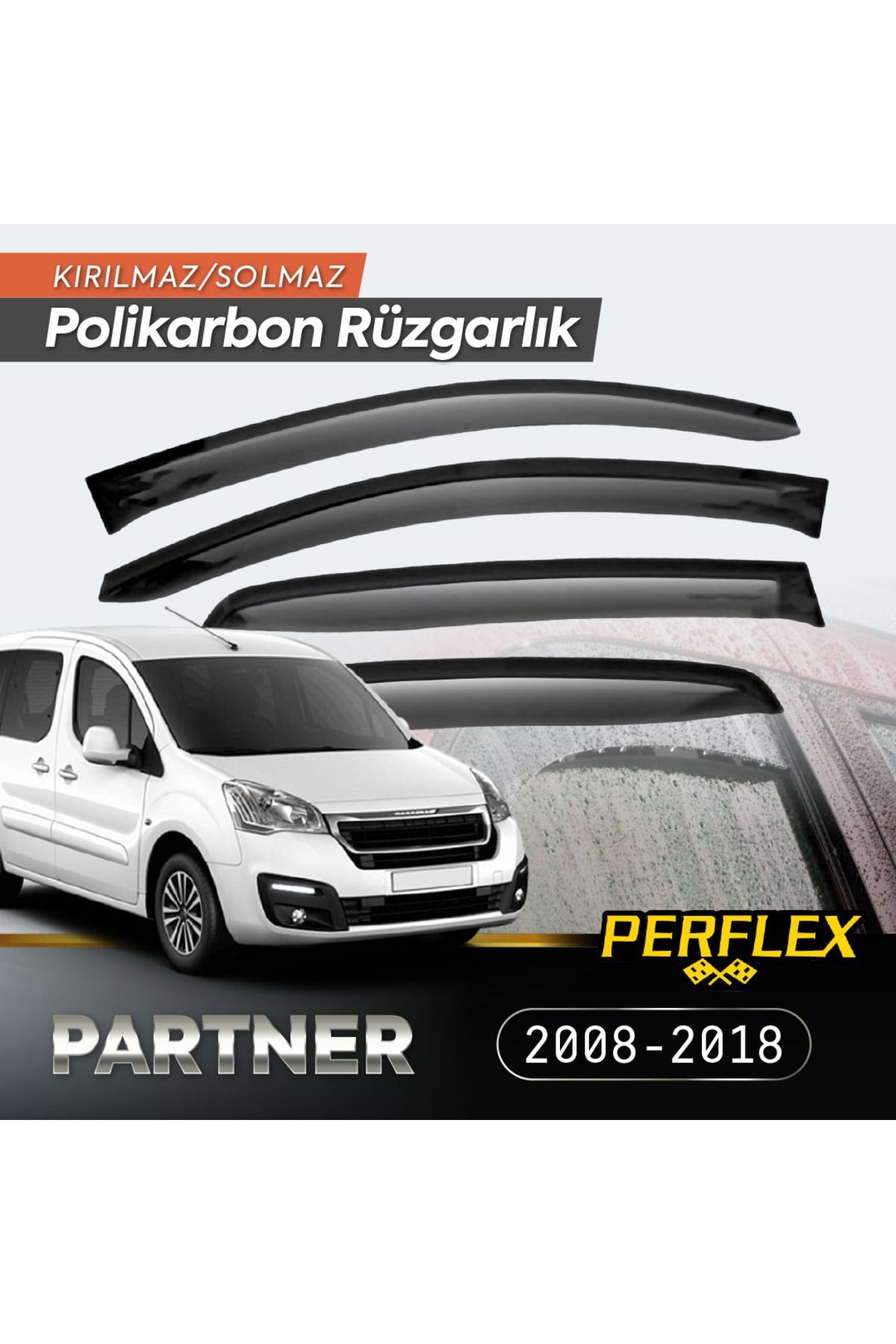 Peugeot Partner Tepee 2008-2018 Cam Rüzgarlığı V2 Düz