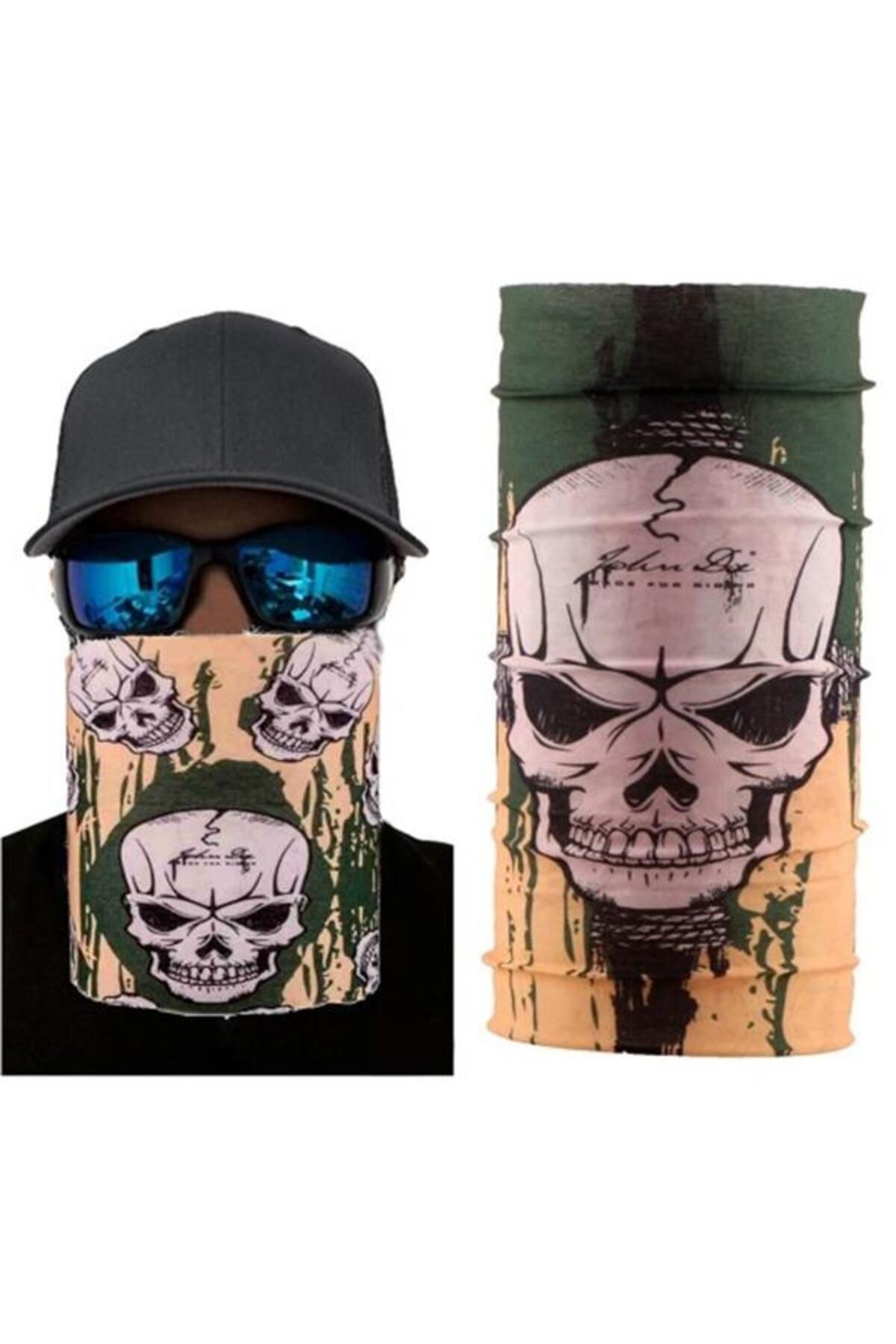 Haki Kuru Kafa Baskılı Buff Bandana 25x48 Cm