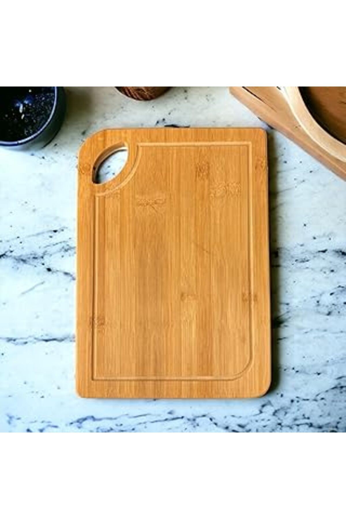 Deconox Bambu Kesme Tahtası Antibakteriel Yıkanabilir Doğrama Tahtası Dikdörtgen 34x24cm - B.ek-163