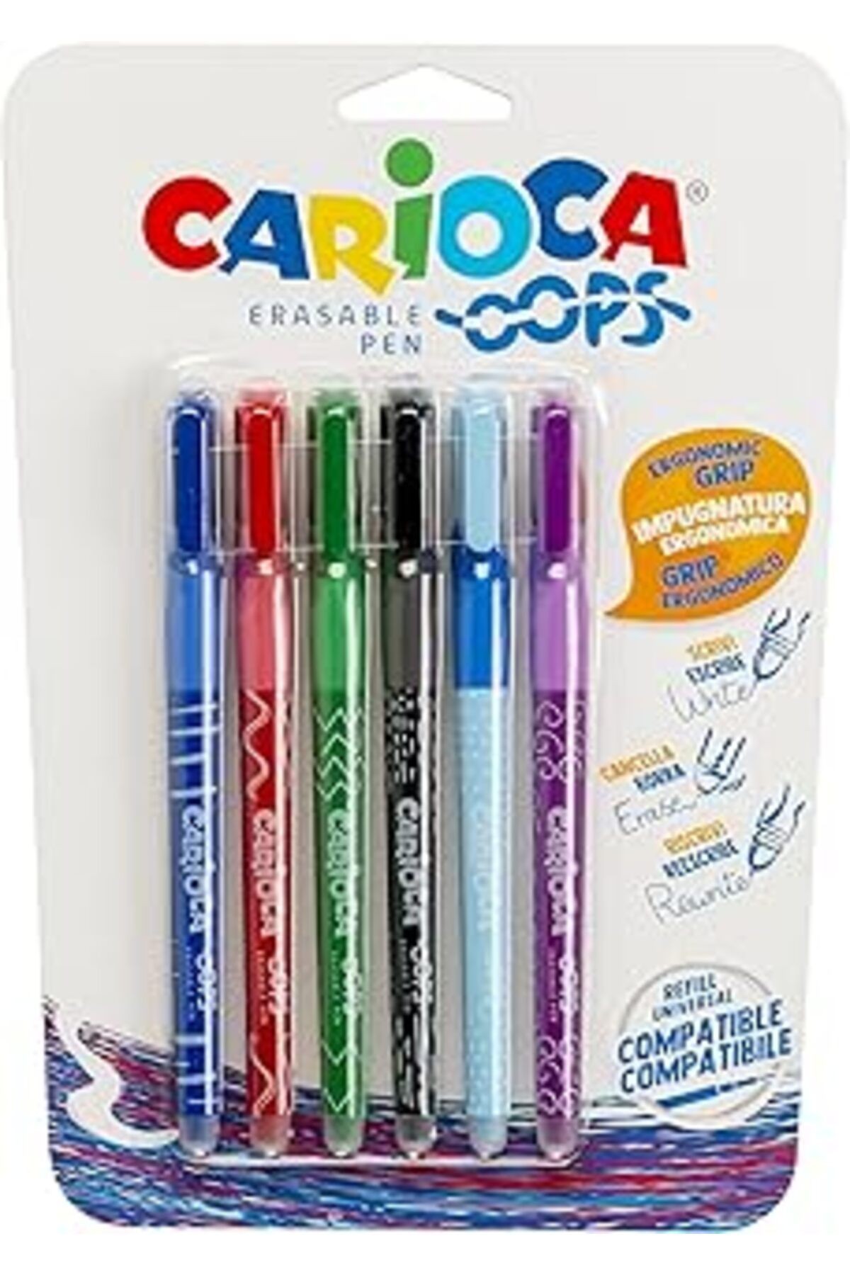 Carioca Oops Silinebilir Tükenmez Kalem 6'Lı Blisterli