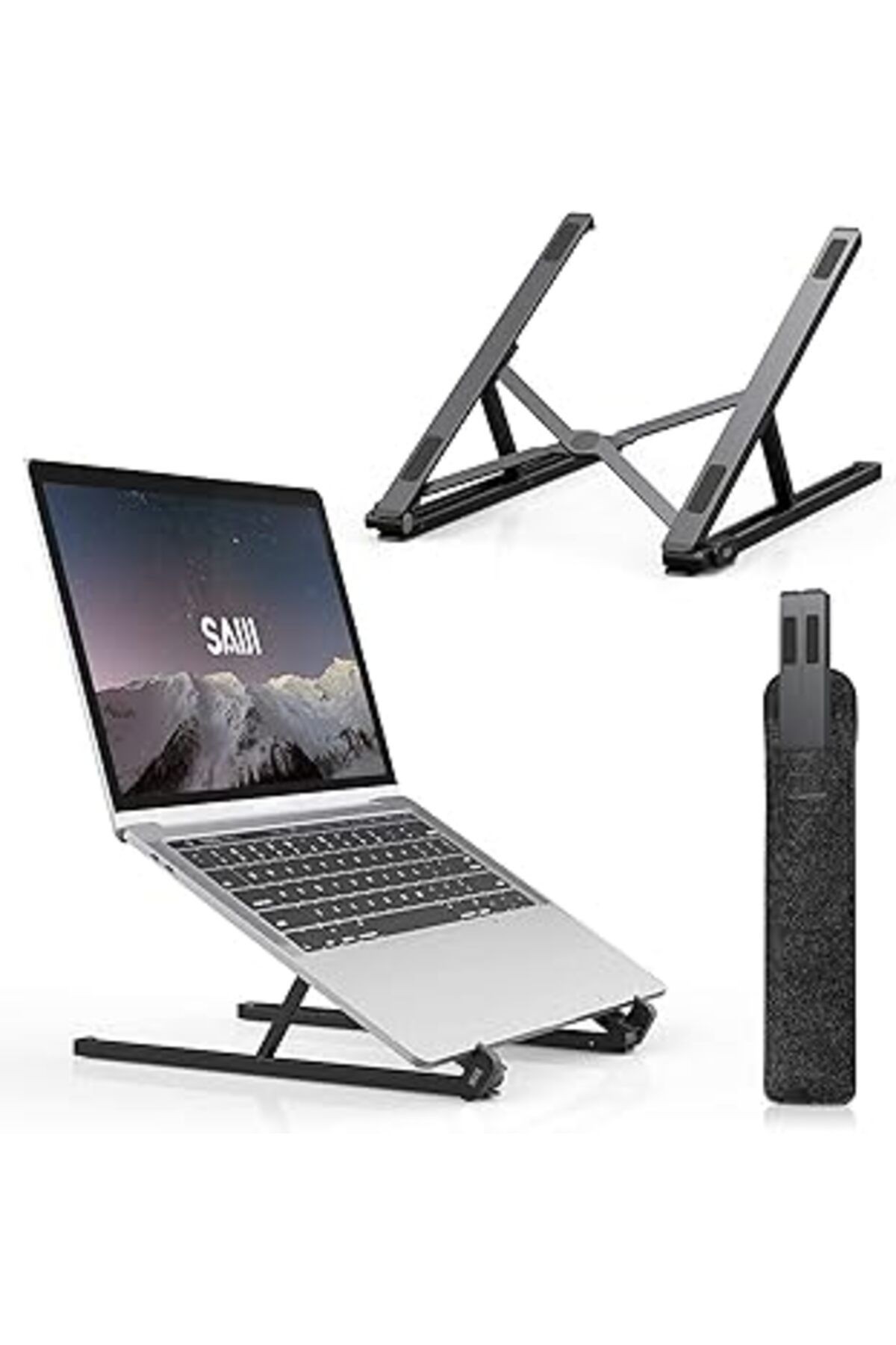 Bix Saiji X2 Taşıma Çantalı Alüminyum Notebook Laptop Standı Siyah