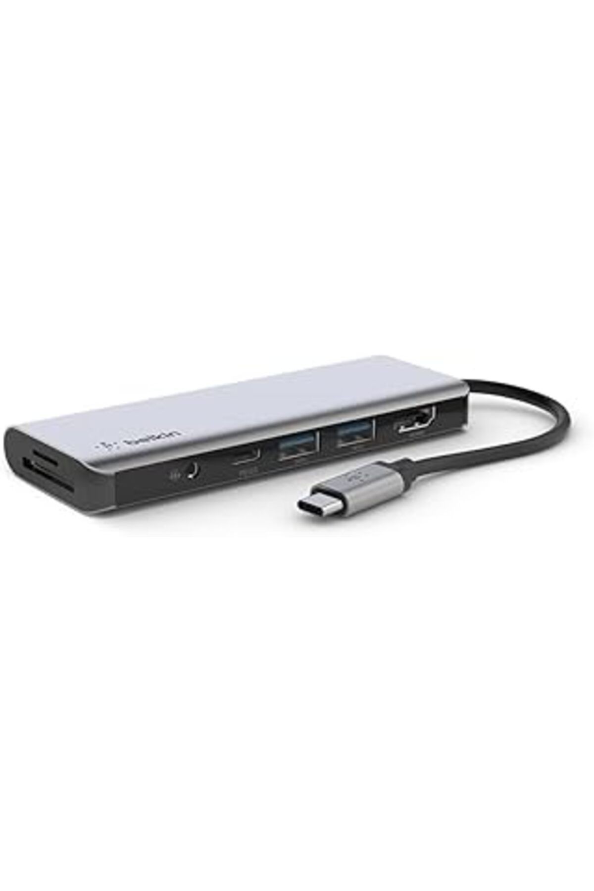 Belkin 7'si 1 Arada Çok Bağlantı Noktalı Usb C Hub (4k Hdmi, Usb-c, 2 X Usb A, 3,5 Mm Ses, Sd 3.0 Y