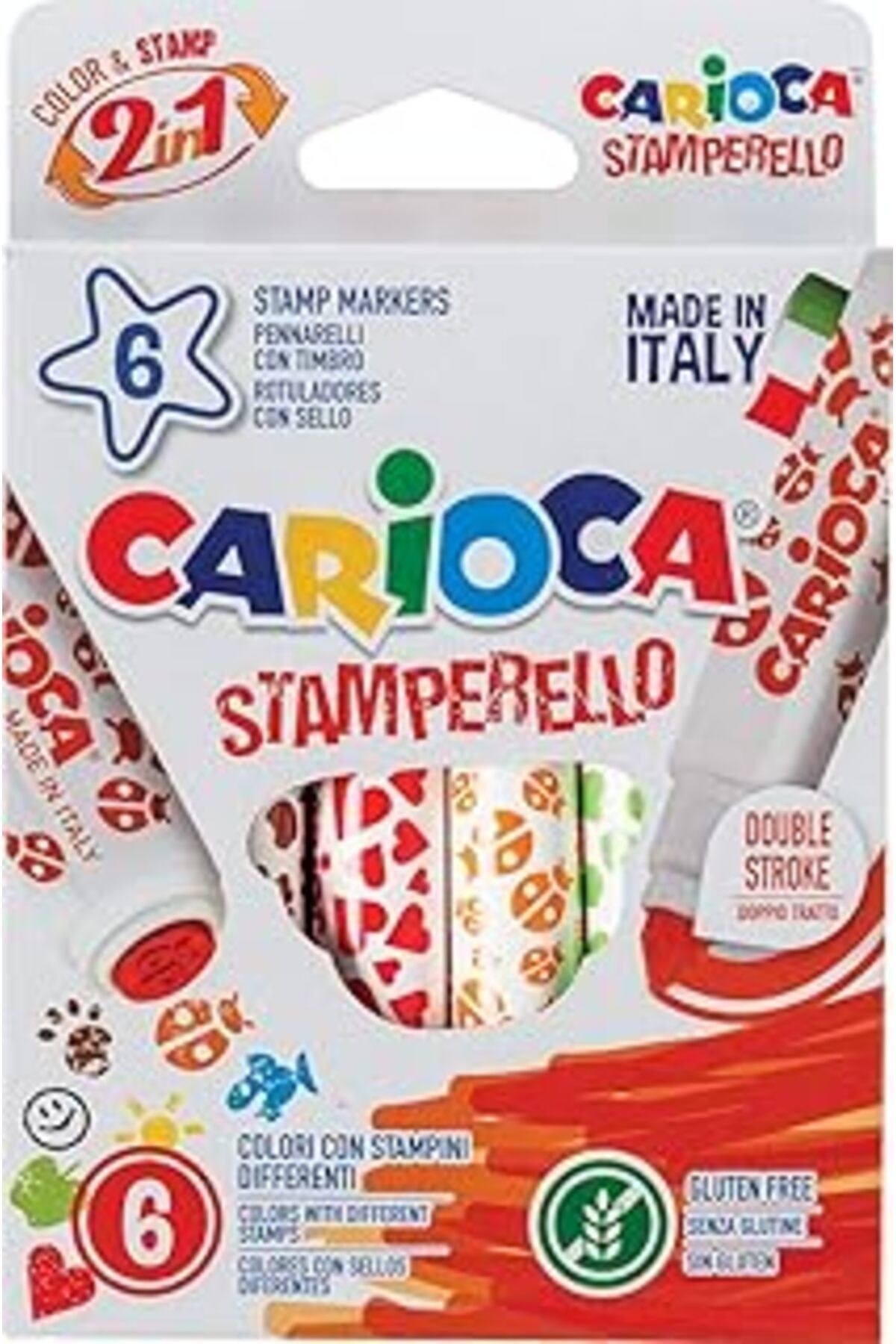Carioca Stamperello Yıkanabilir Keçeli Boya Kalemi 6’Lı