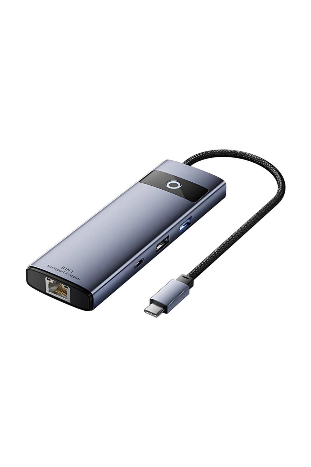 Jasoz Multiport Pd 100w 8in1 Type-c To Dönüştürücü Hub Type-c To Rj45 Hdmı4k@30hz Usb3.0 Sd/t