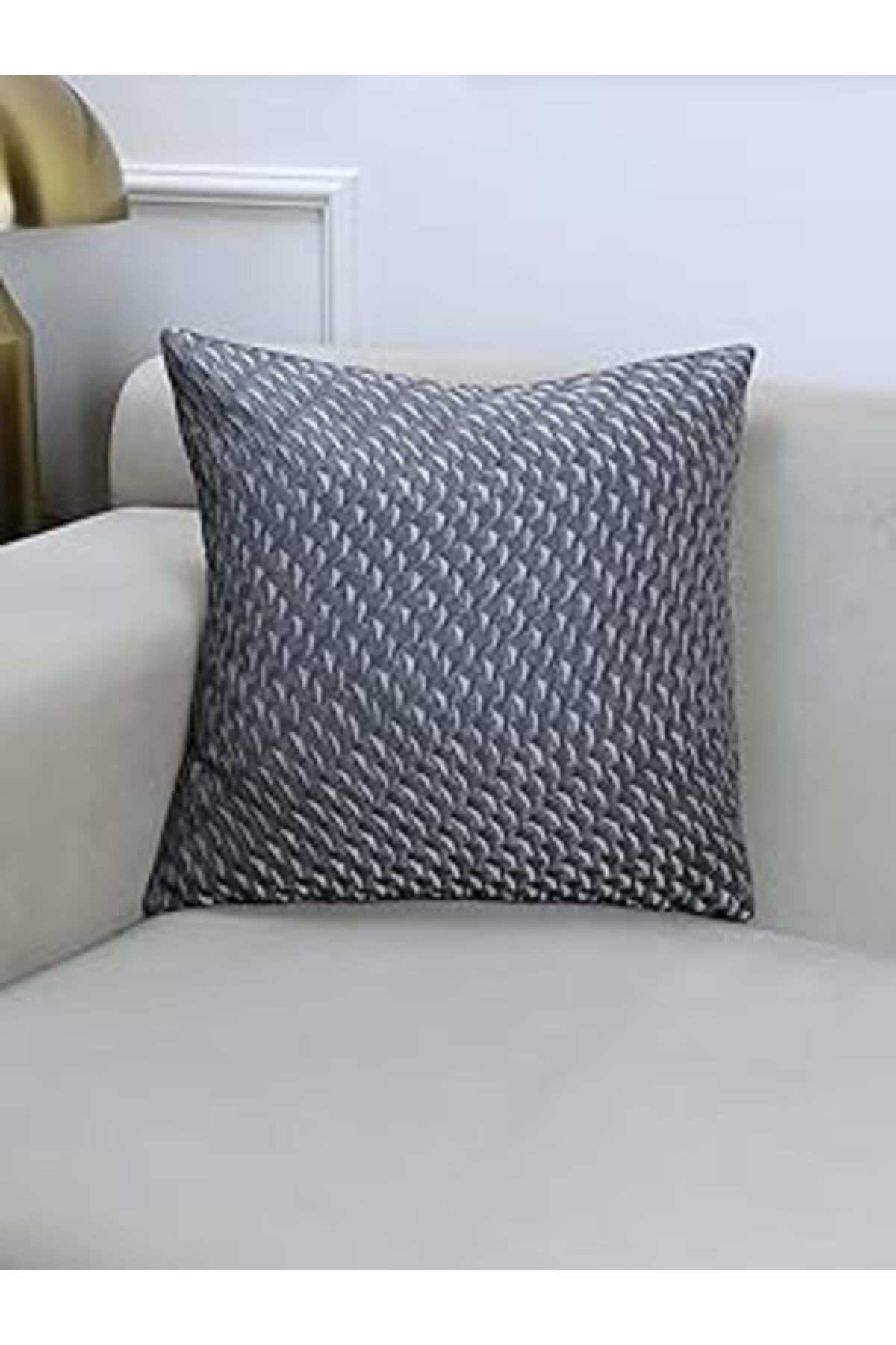 Vanilla Home Hook Gri Desenli 45x45 Kare Kırlent Kılıfı