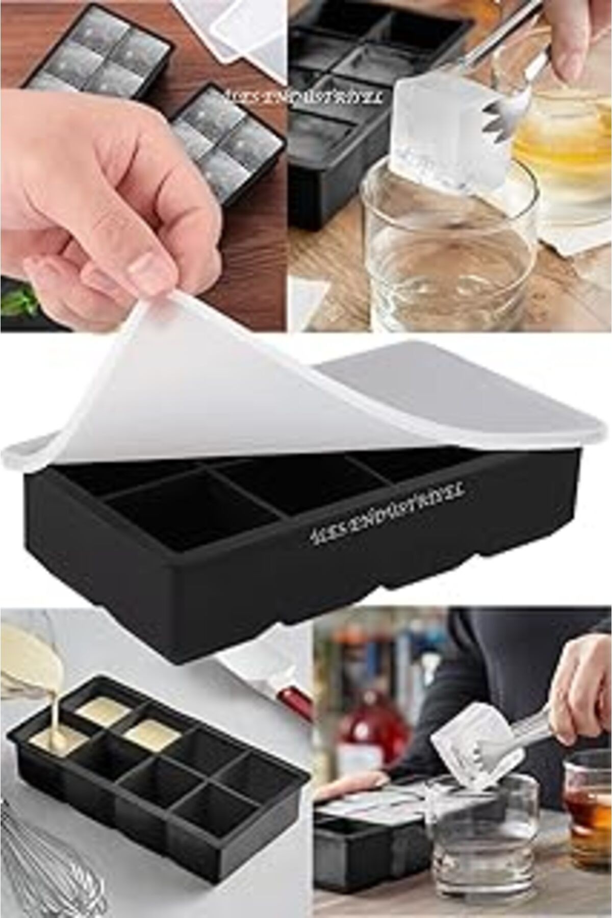 Gurme Chef Kapaklı Silikon Buz Kalıbı - Bpa Içermeyen, Viski Ve Kokteyller Için Büyük Buz Kalıpları