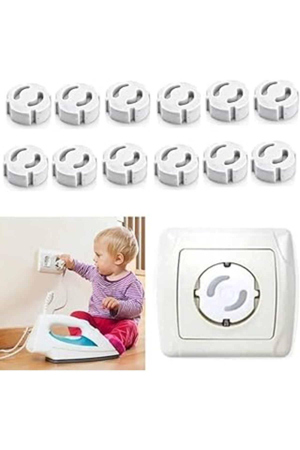 6 Adet Elektrikli Priz Kapağı Bebek Çocuk Güvenlik Ürünü Priz Kapatıcı