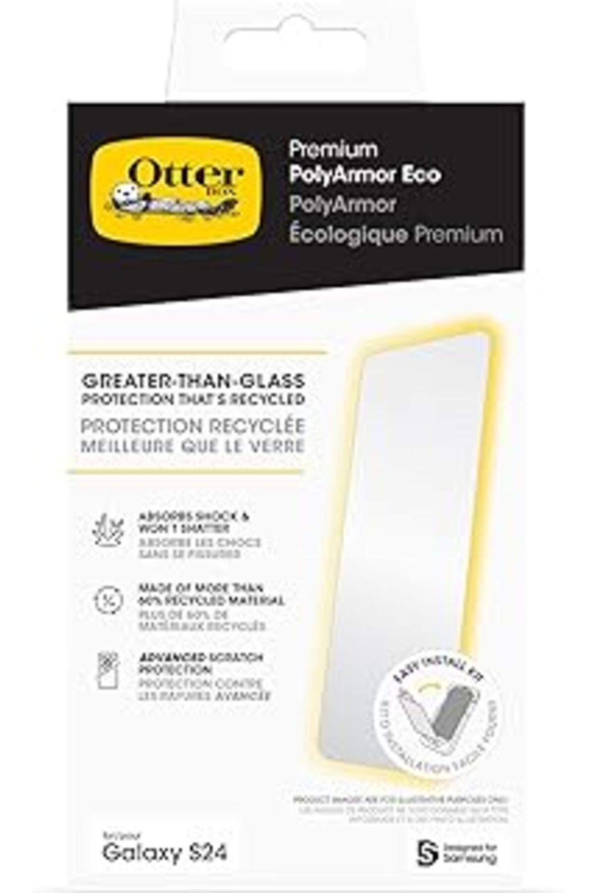 Otterbox Samsung Galaxy S24 Polyarmor Premium - Temiz,%60 Geri Dönüştürülmüş Malzeme, Canlı Netlik