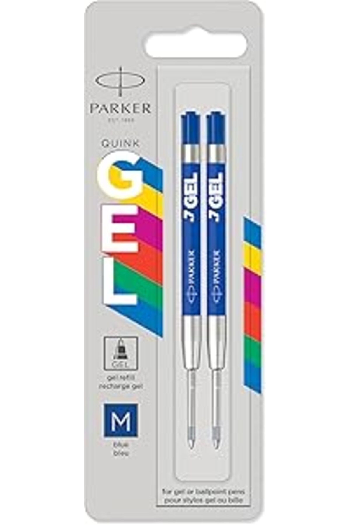 Jel Kalem Refill, Plastik Gövde, 2'li Blister, M Uç, Mavi