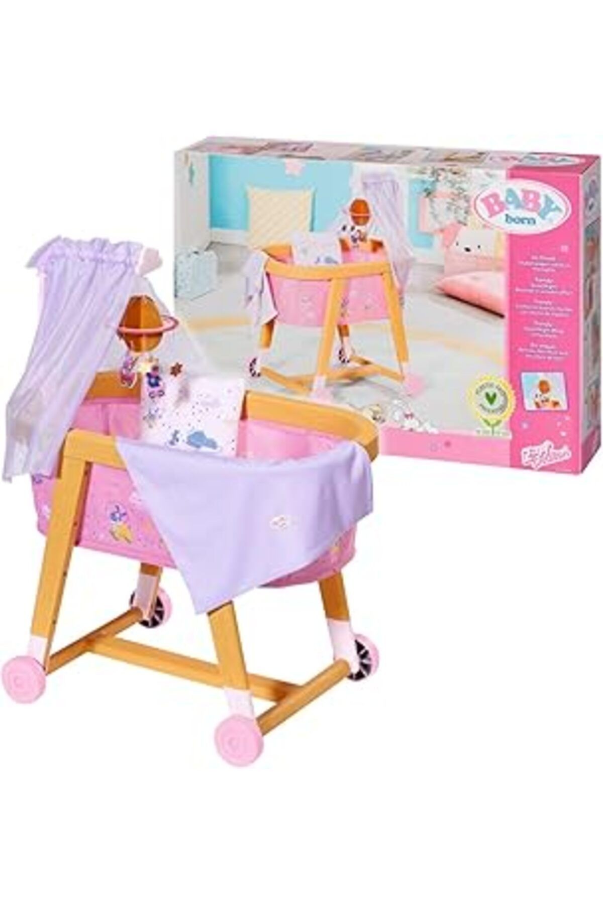 Baby Born 829981 Good Night Beşiği 43 Cm Bebekler İçin Küçük Eller İçin Kolay, Yaratıcı Oyun Empati