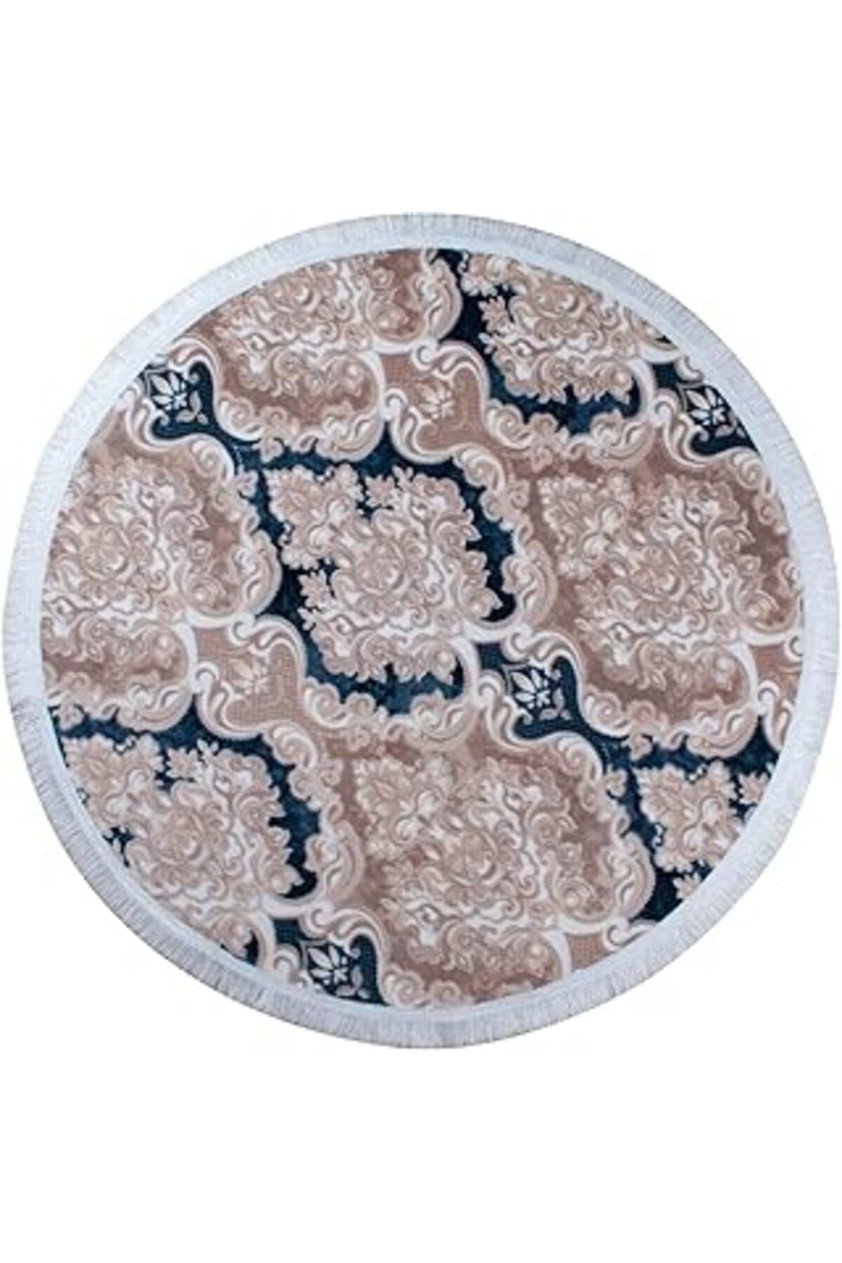 Banyo Klozet Paspası Halısı 2'li Takım Dijital Baskılı Kaymaz Yıkanabilir 105x105 Mavi