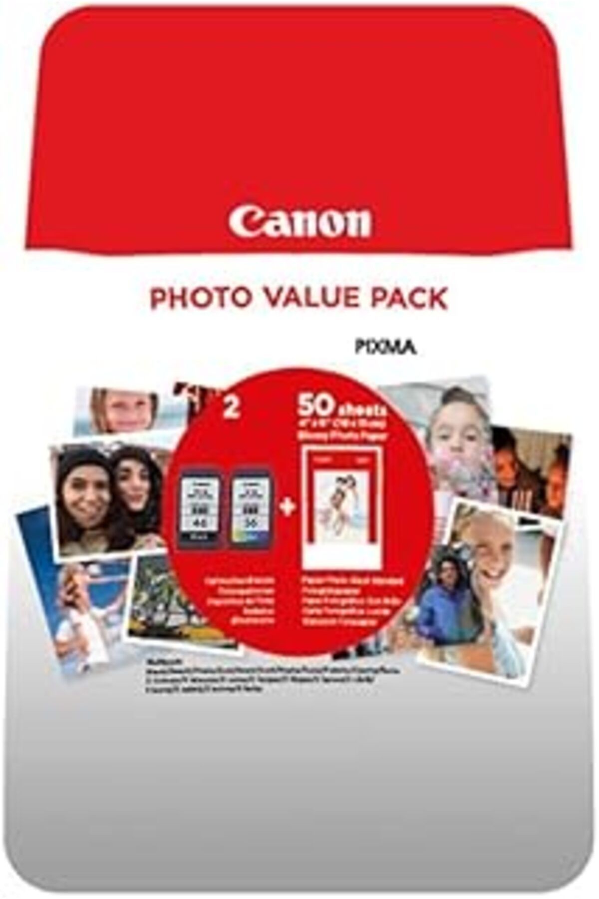 Canon Pg-46/cl-56 Orijinal Photo Value Pack 9059b003, 300 Sayfa Baskı, Kırmızı
