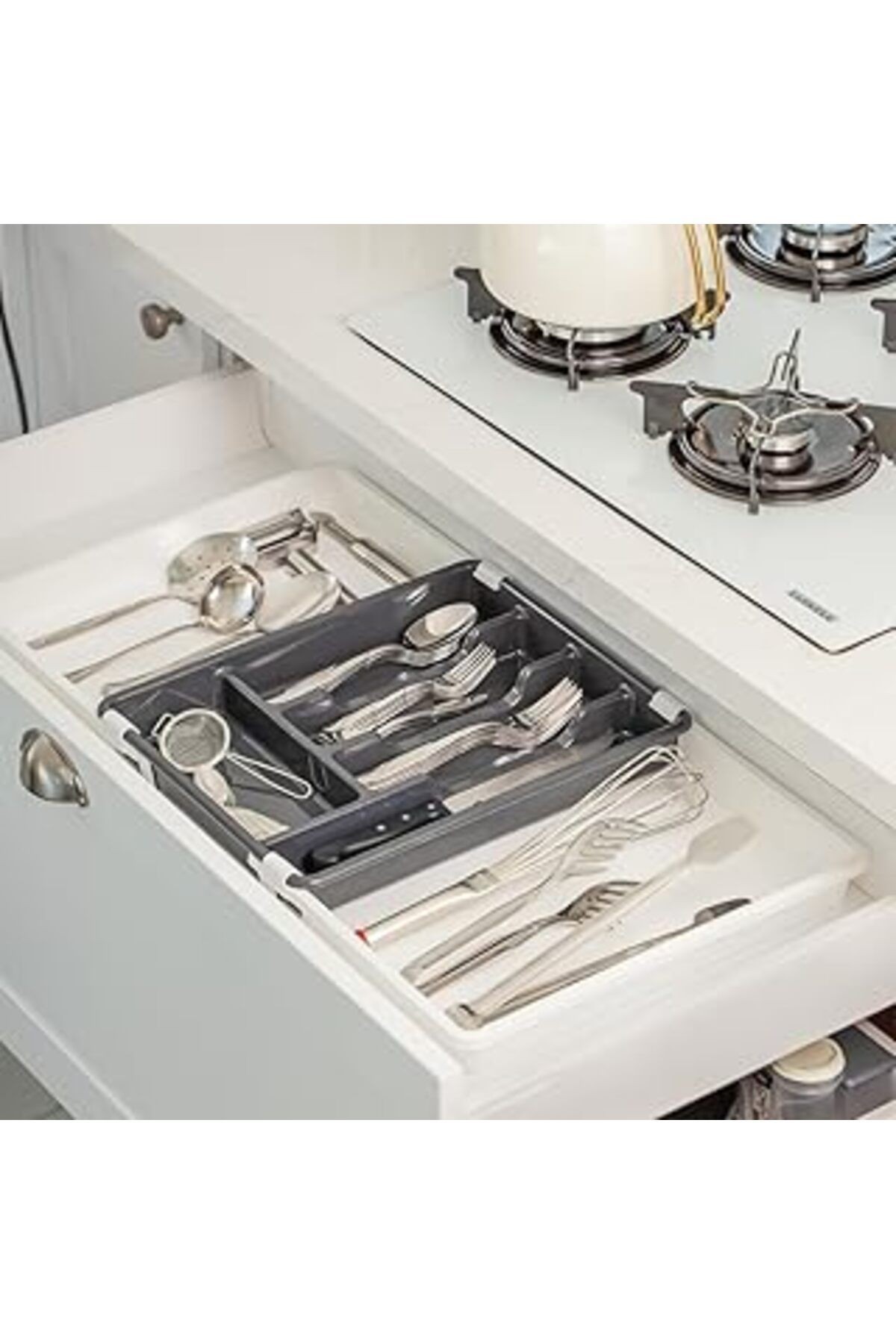 Porsima Çok Fonksiyonlu Çift Açılır Kaşıklık Çekmece Içi Ayarlanabilir Pratik 5 Bölmeli Organizer