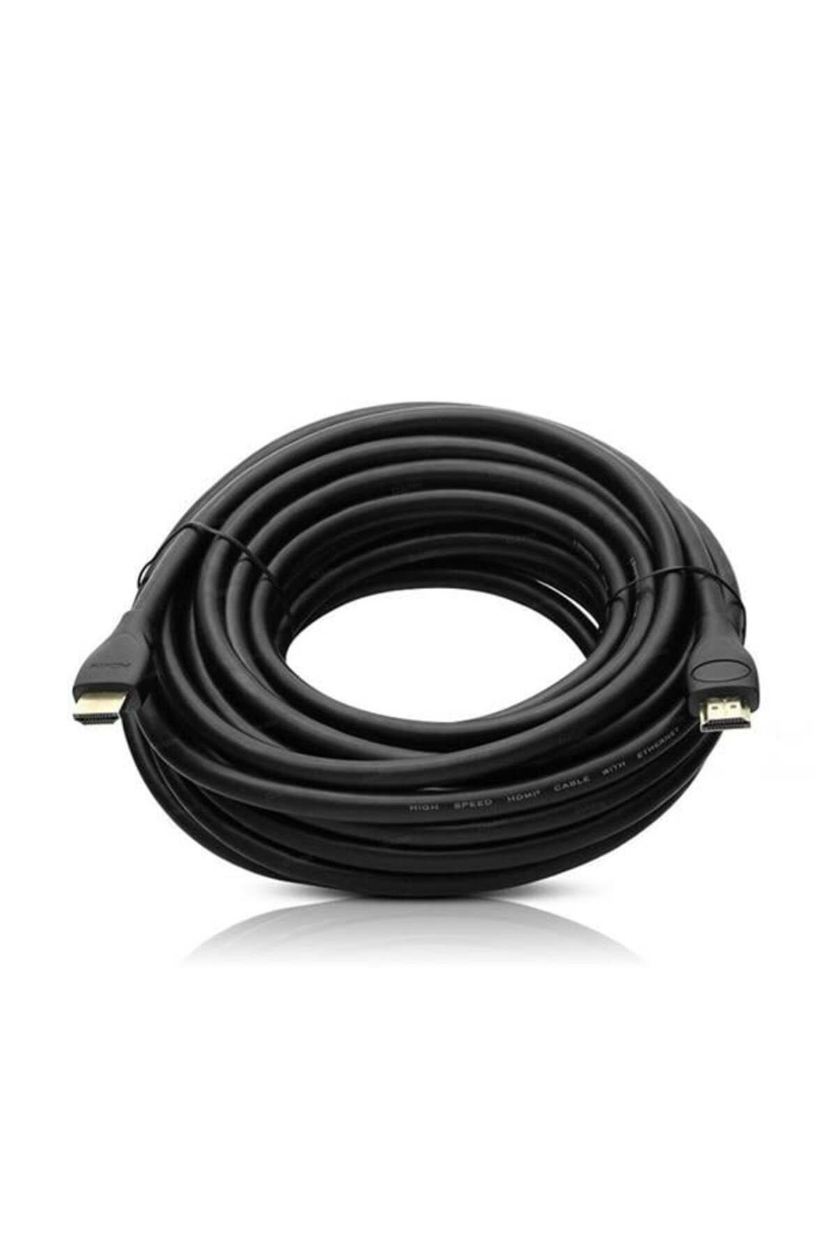 Fully G-507Ds Plastik Düz Siyah 10 Metre Gold Poşetli Hdmi Kablo