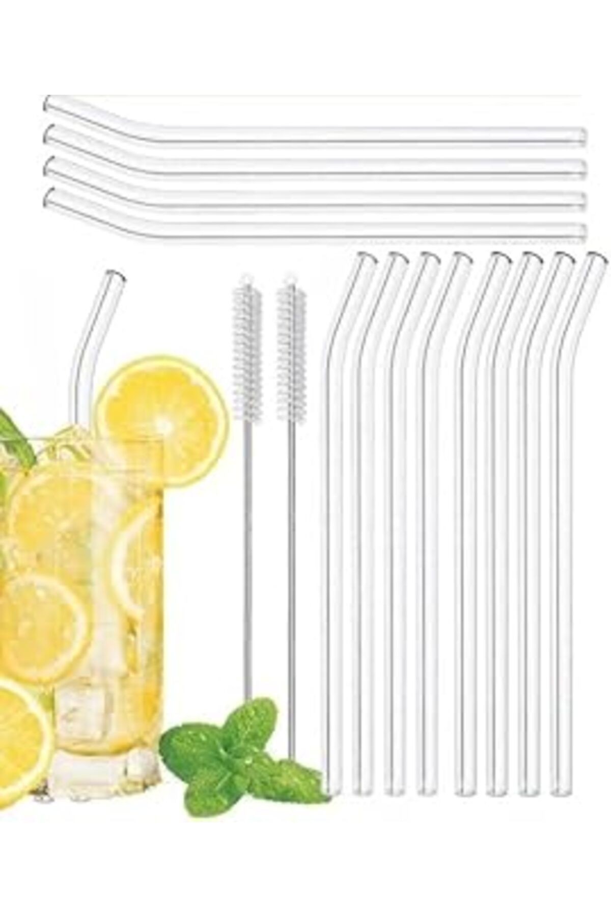 Aee® 14 Parça Cam Pipet Seti 12 Adet Cam Pipet 2 Adet Pipet Temizleme Fırçası Hediyeli Isıya Darbel