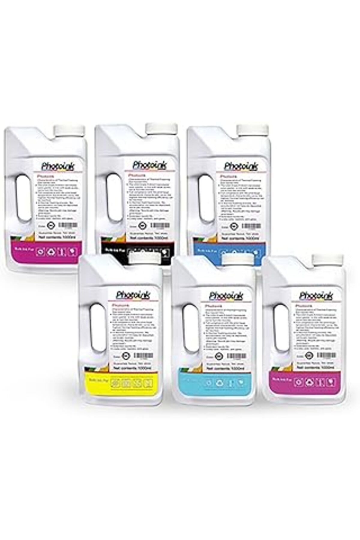 1000 Ml Photoink Mürekkep, Epson Claria Ve L Serisi Yazıcılar Için Uyumlu 6X1000 Ml Mürekkep Seti (