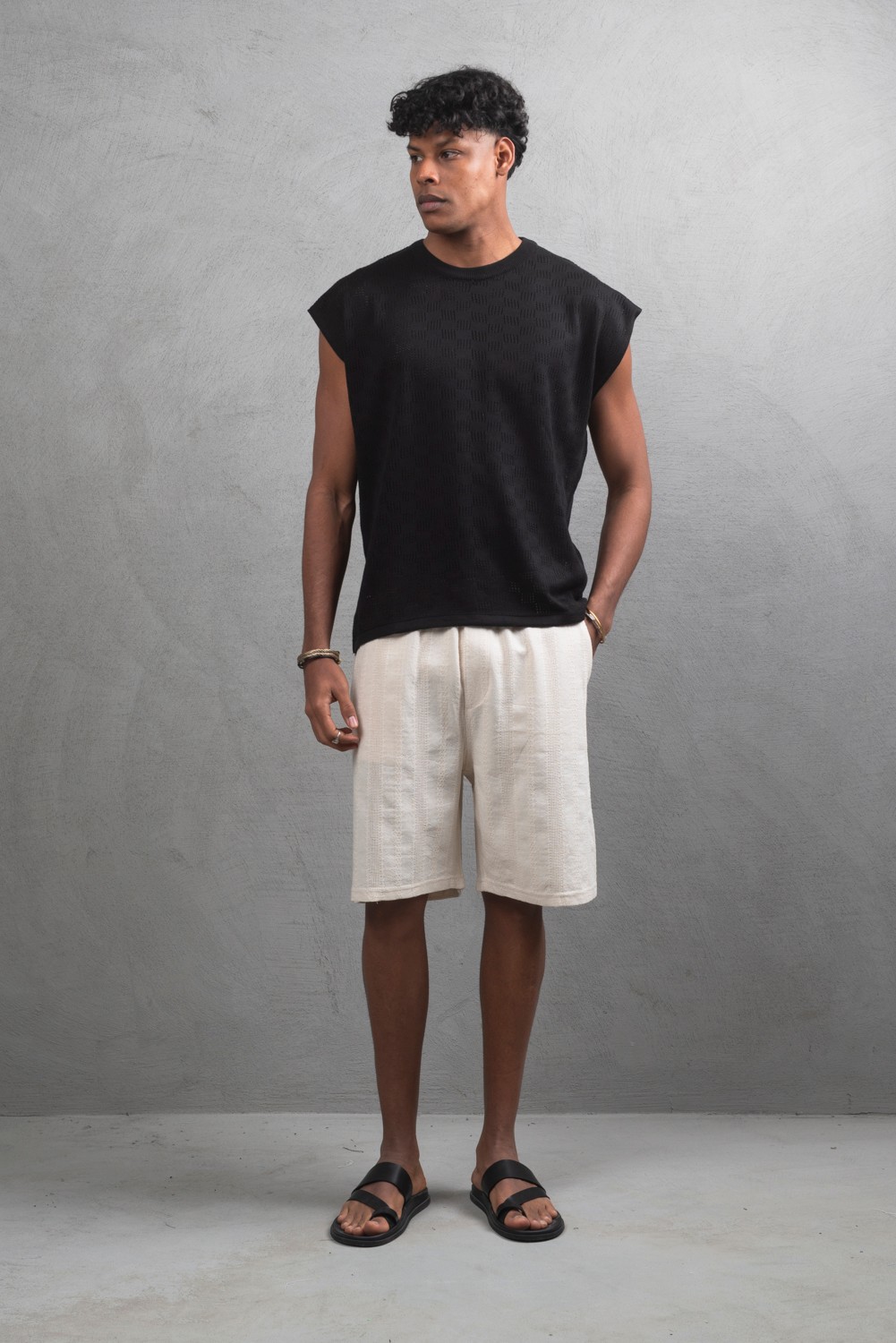 Maksim Triko Oversize Kolsuz Tişört | 11005