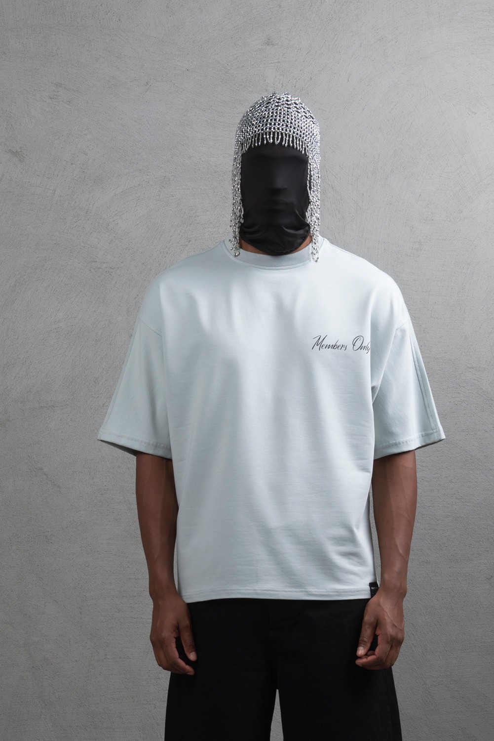 Maksim Oversize Baskılı Tişört – Members Only | 10097 - Açık Gri