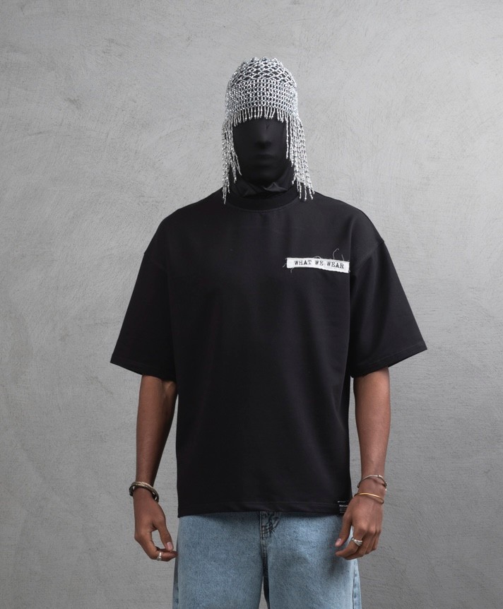 Maksim Oversize – Members Only Aplikeli Tişört | 10096 - Siyah