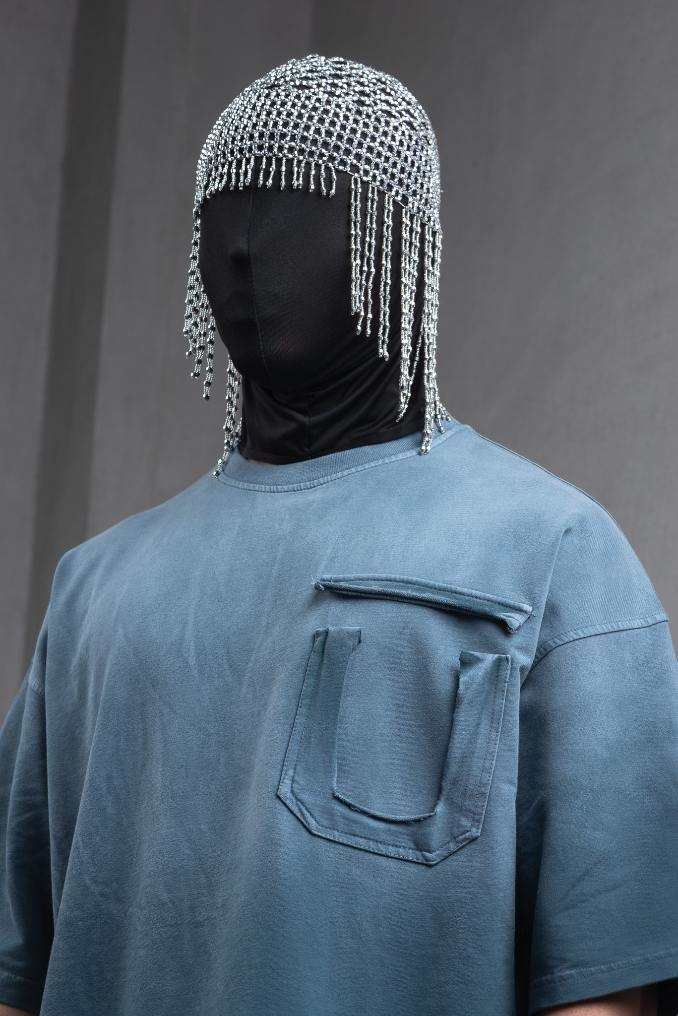 Maksim Oversize Pistole Yıkamalı Yırtık Cepli Tişört | 10039