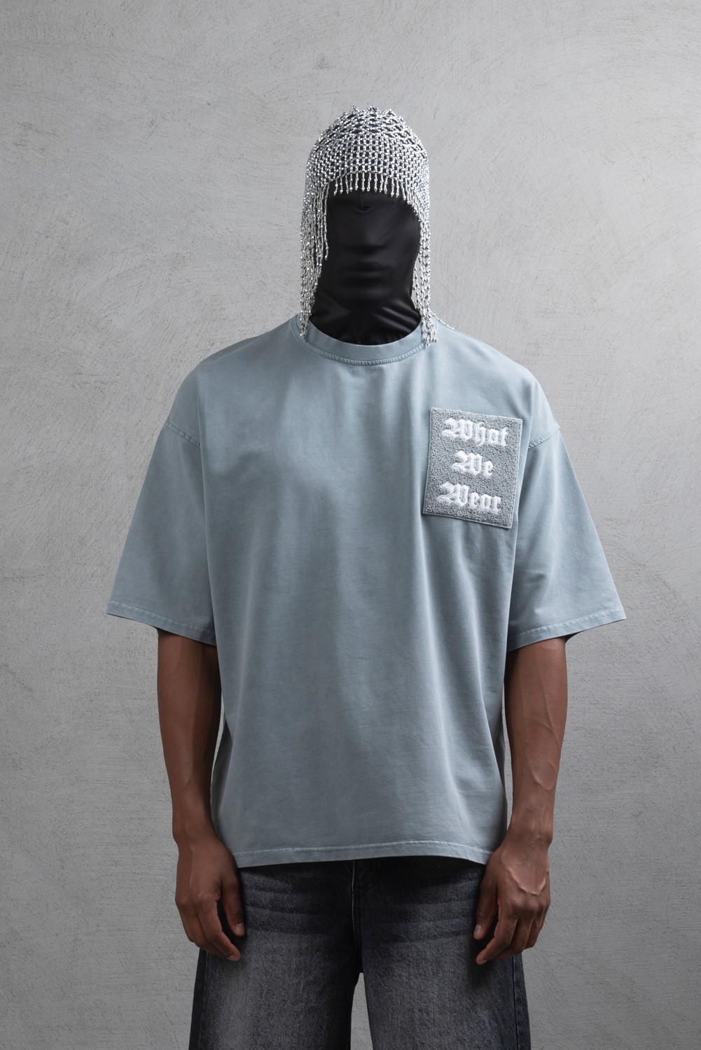 Maksim Oversize Tişört – What We Wear Aplike | 10082 - Grey