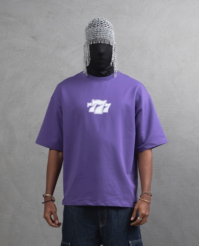 Maksim Oversize Tişört – 777 Baskılı | 10110 - Purple