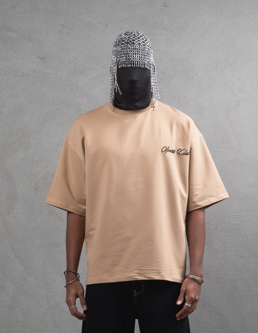 Maksim Oversize – Sports Club Members Only Tişört | 10069 - Bej