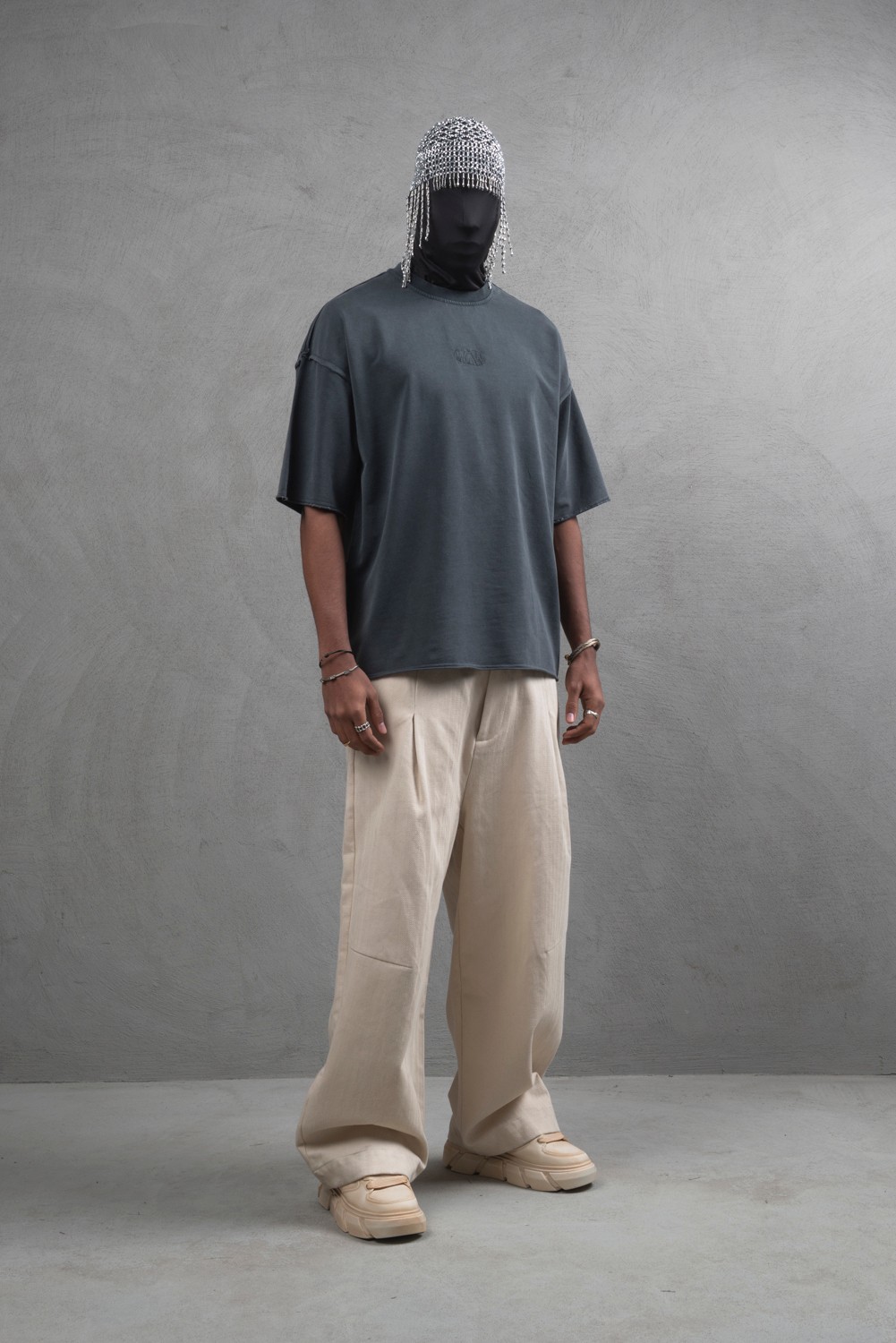 Maksim Oversize Özel Dikişli Basic Tişört | 10084 - Siyah