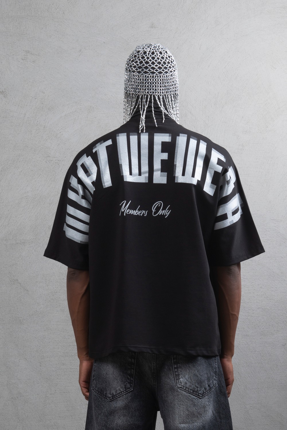 Maksim Oversize Baskılı Tişört – Members Only | 10097 - Siyah