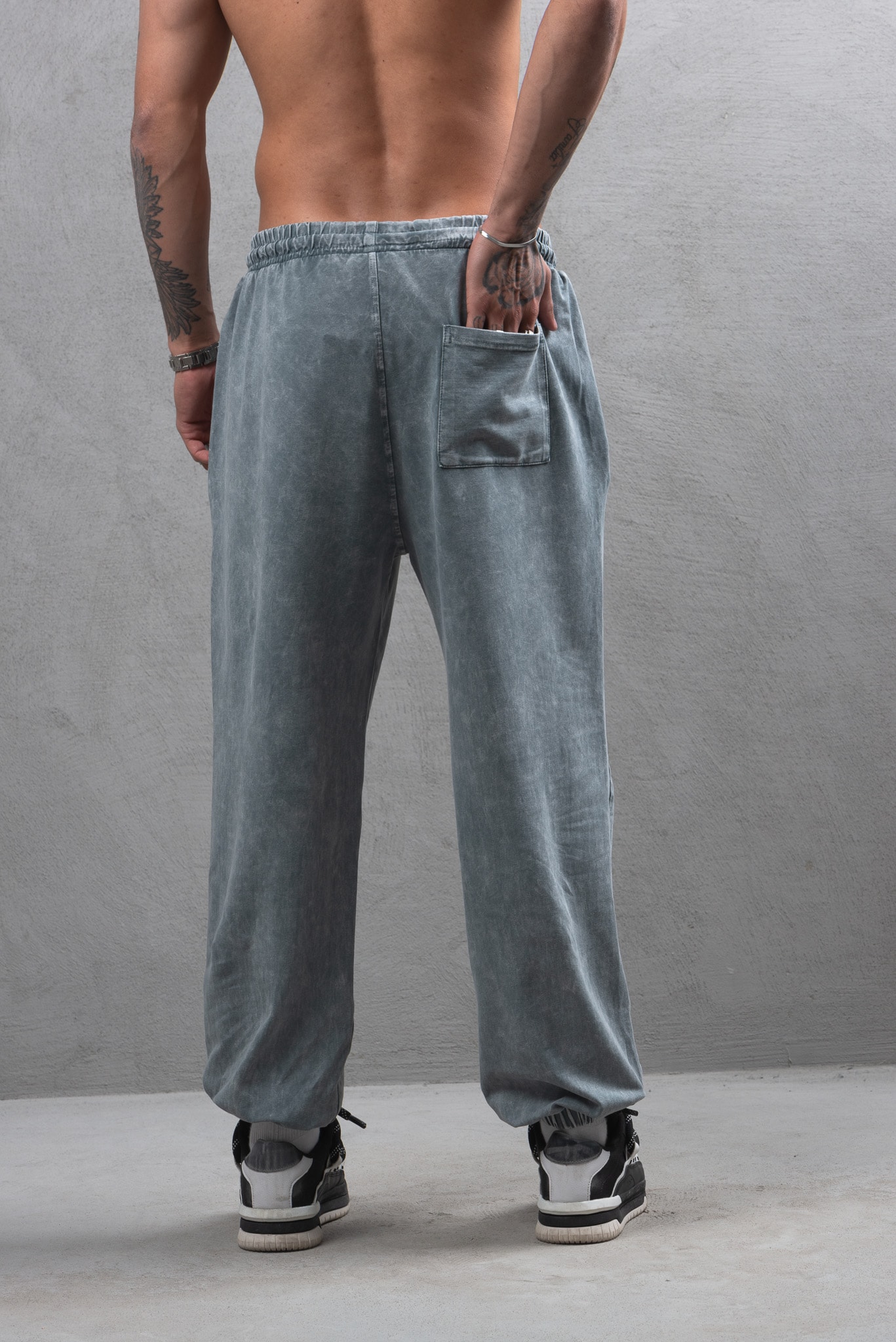 Maksim Oversize Tablet Yıkamalı Paça Lastikli Eşofman Altı | 10029