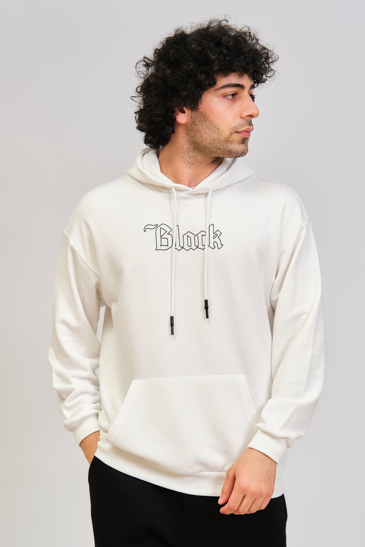 Oversize Baskılı Kapüşonlu Sweatshirt 22873