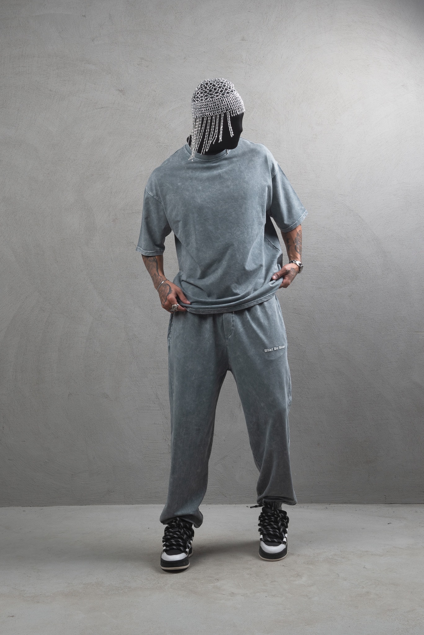 Maksim Oversize Tablet Yıkamalı Paça Lastikli Eşofman Altı | 10029