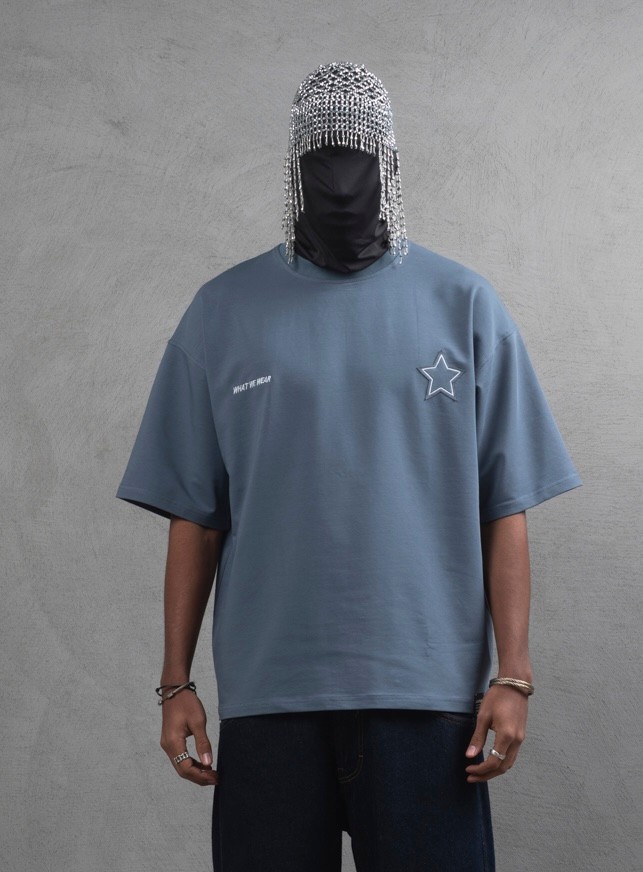 Maksim Oversize Tişört – Nakış & Patch Detaylı | 10074 - Smoke