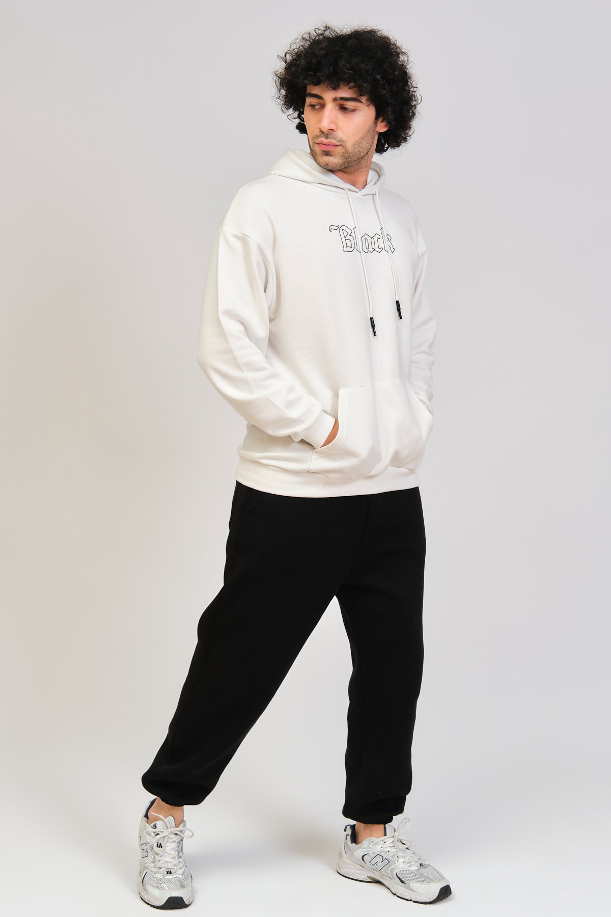 Oversize Baskılı Kapüşonlu Sweatshirt 22873