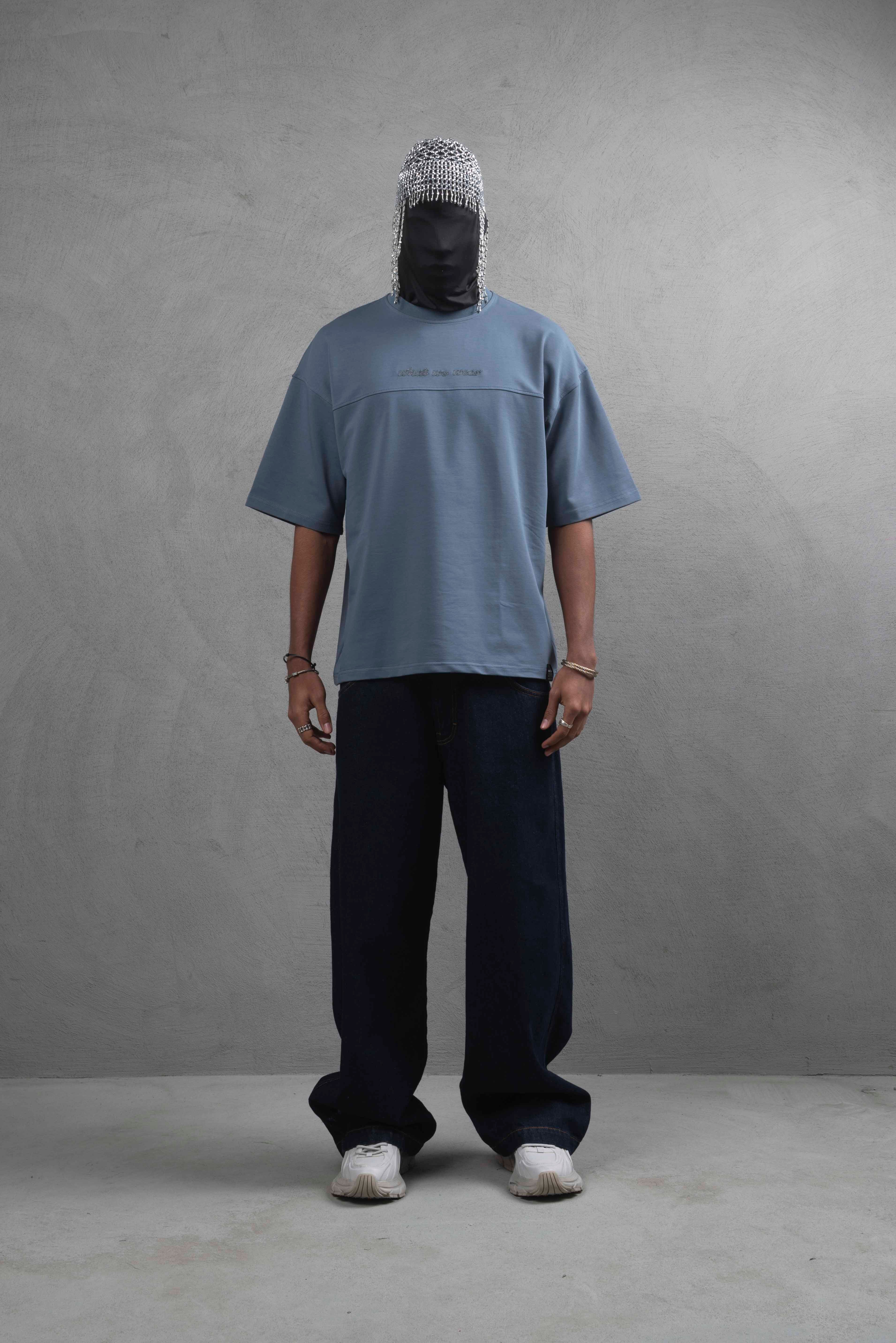Maksim Oversize Nakış Desenli Tişört | 10086