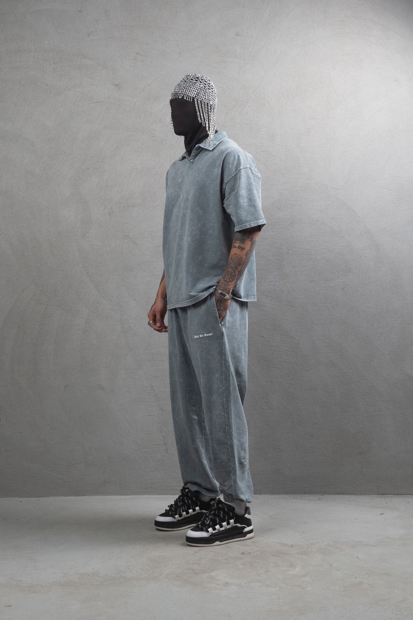 Maksim Oversize Tablet Yıkamalı Paça Lastikli Eşofman Altı | 10029