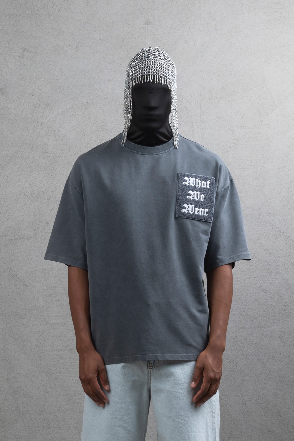 Maksim Oversize Tişört – What We Wear Aplike | 10082 - Black