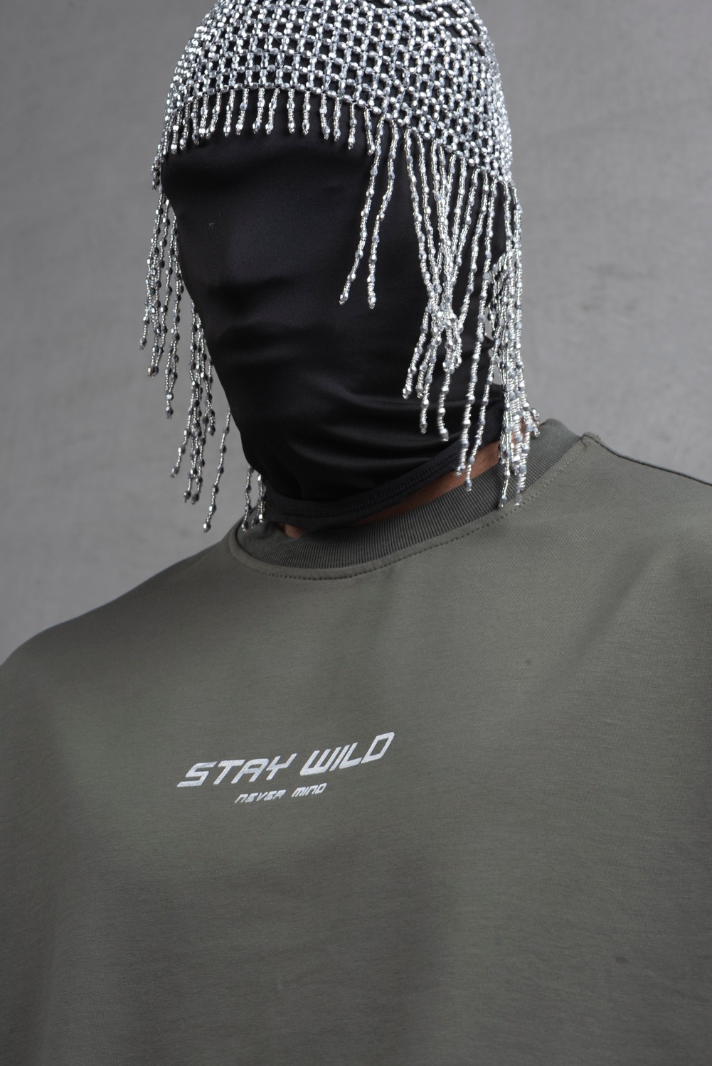 Maksim Oversize Baskılı Tişört – Stay Wild | 10108 - Haki