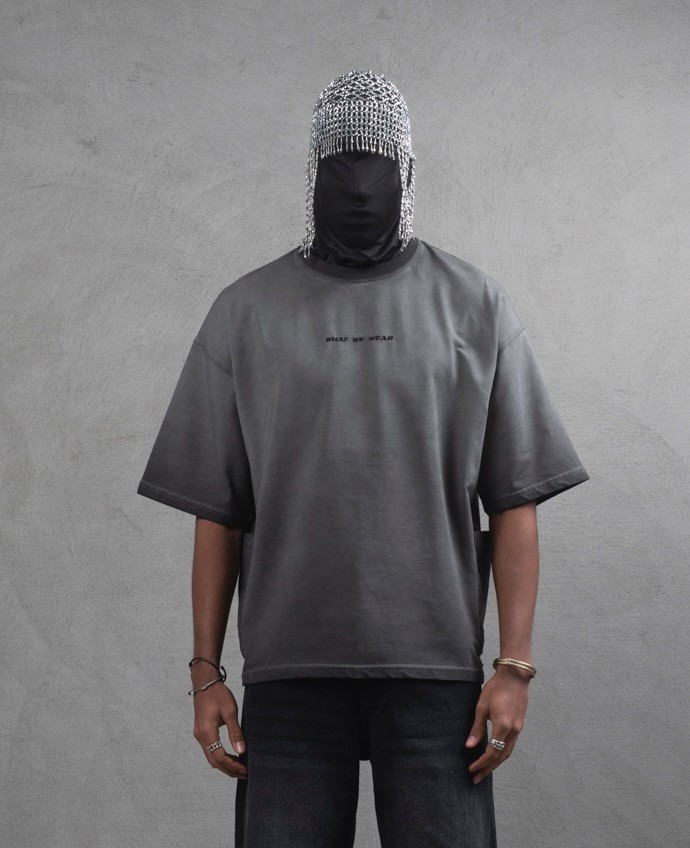 Maksim Yıkamalı Oversize – Cepli Nakışlı Premium Tişört | 10051 - Black