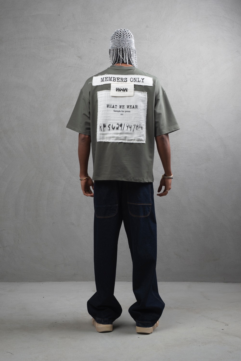 Maksim Oversize – Members Only Aplikeli Tişört | 10096