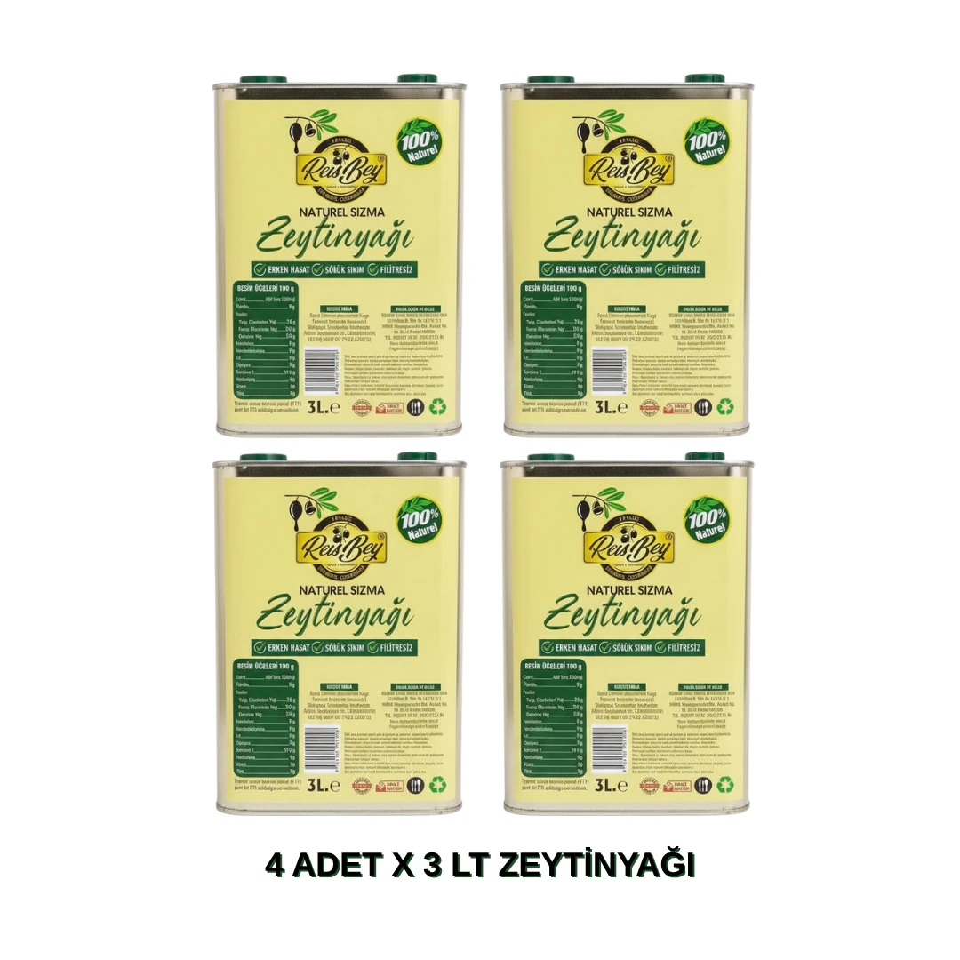 3 L x 4 Adet NATUREL SIZMA ZEYTİNYAĞI 